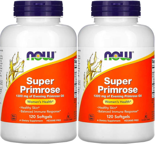 Now Foods Super Primrose 1300mg - 240 Softgels, Pack of 2