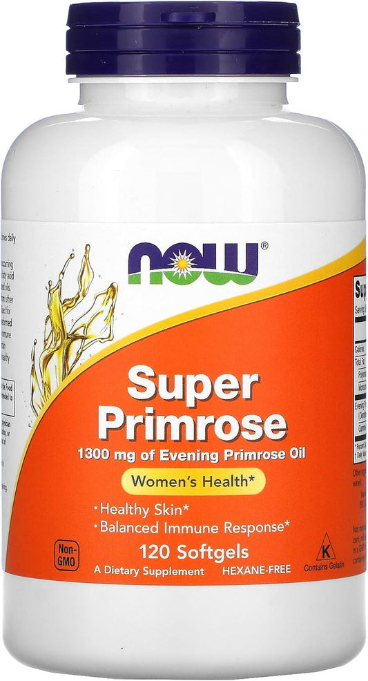 Now Foods Super Primrose 1300Mg Softgels - 120 Count - Available at Prefectmart