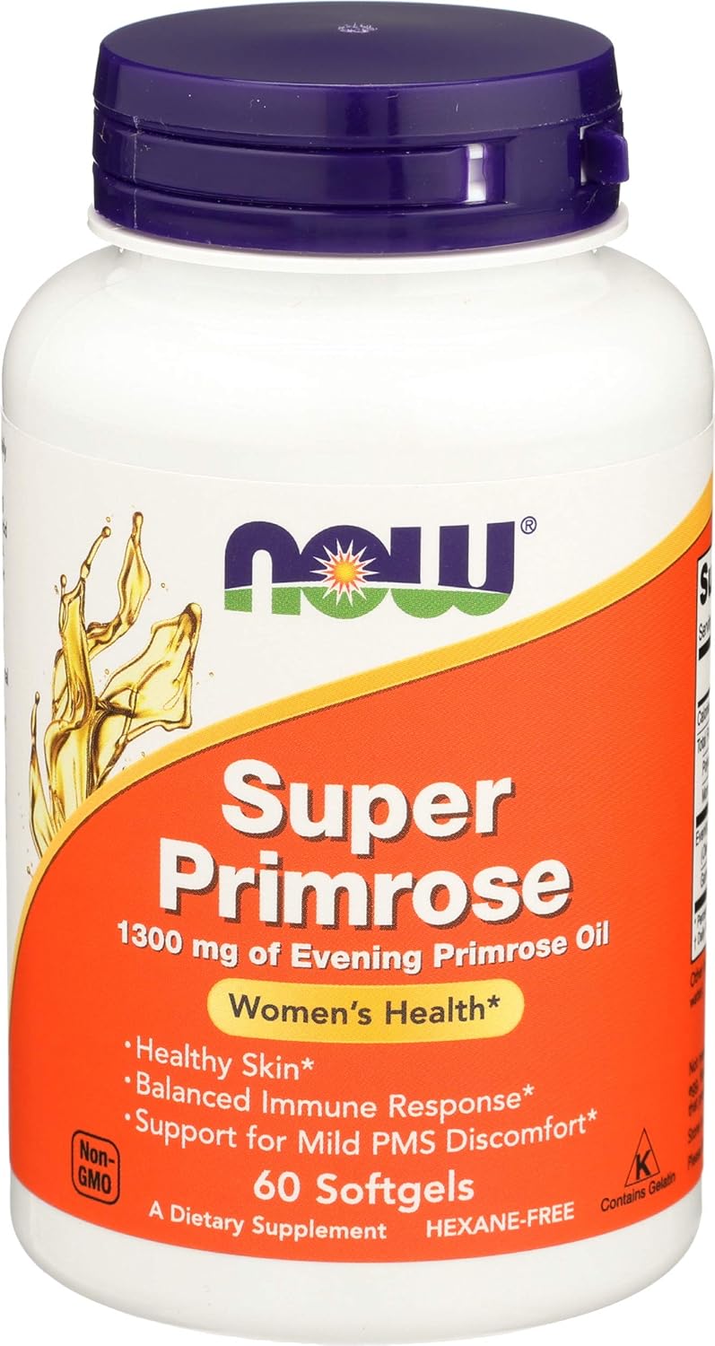 Now Foods Super Primrose Oil Supplement - 1300mg, 60 Softgels