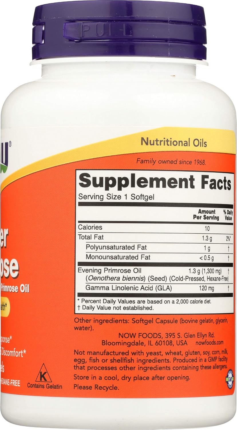 Now Foods Super Primrose Oil Supplement - 1300mg, 60 Softgels