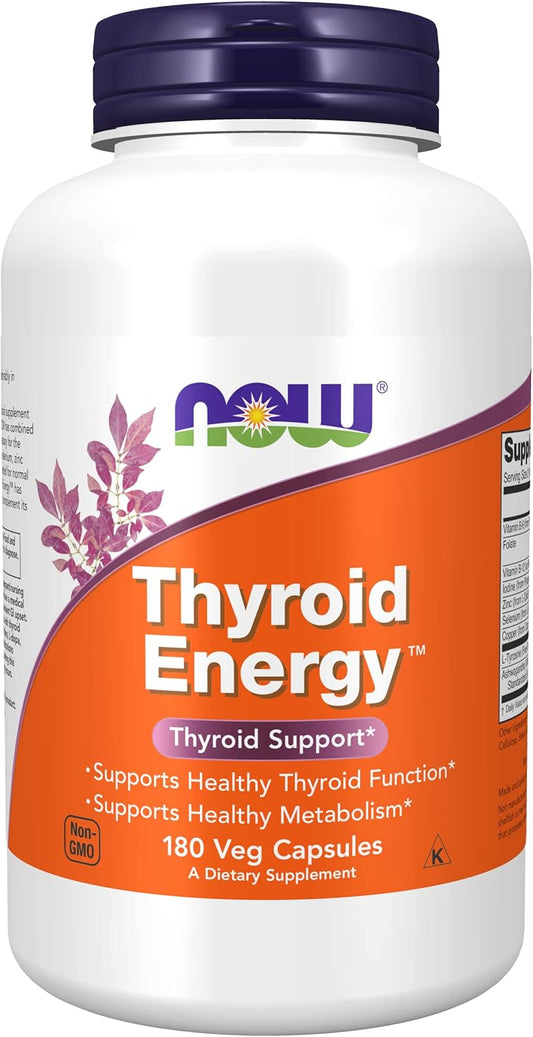 Now Foods Thyroid Energy 180 Vcaps - Pack of 2 for Healthy Thyroid Function and Energy Support