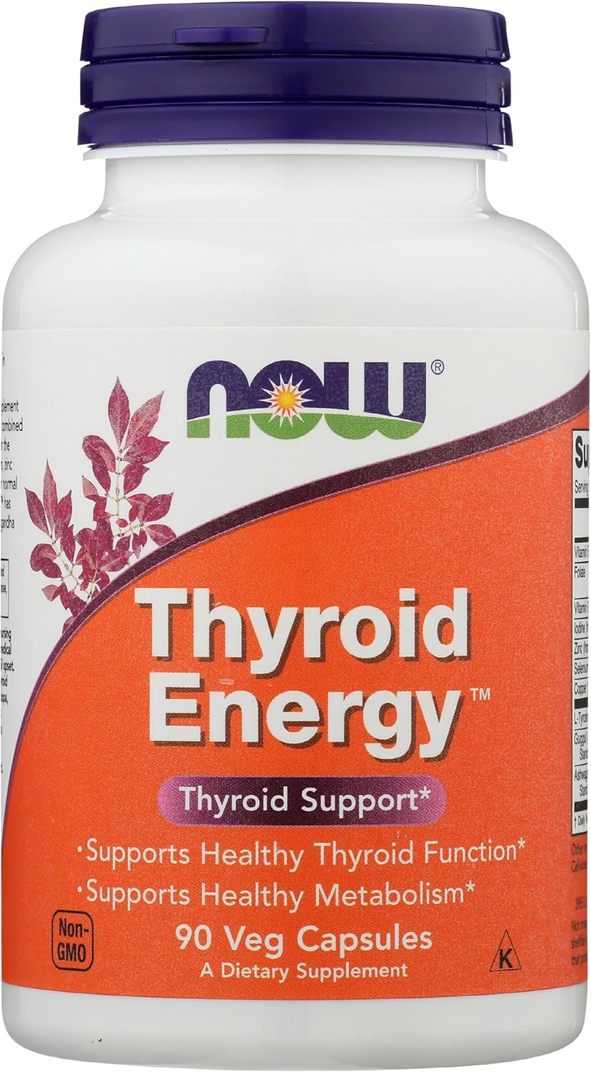NOW FOODS Thyroid Energy Supplement, 90 Capsules - Supports Healthy Thyroid Function and Metabolism