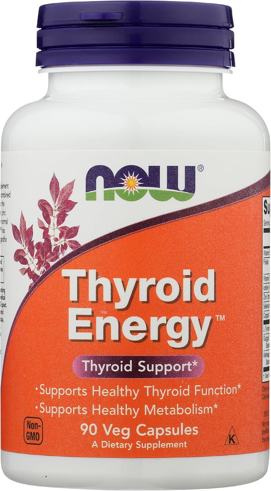 NOW FOODS Thyroid Energy Supplement, 90 Capsules - Supports Healthy Thyroid Function and Metabolism
