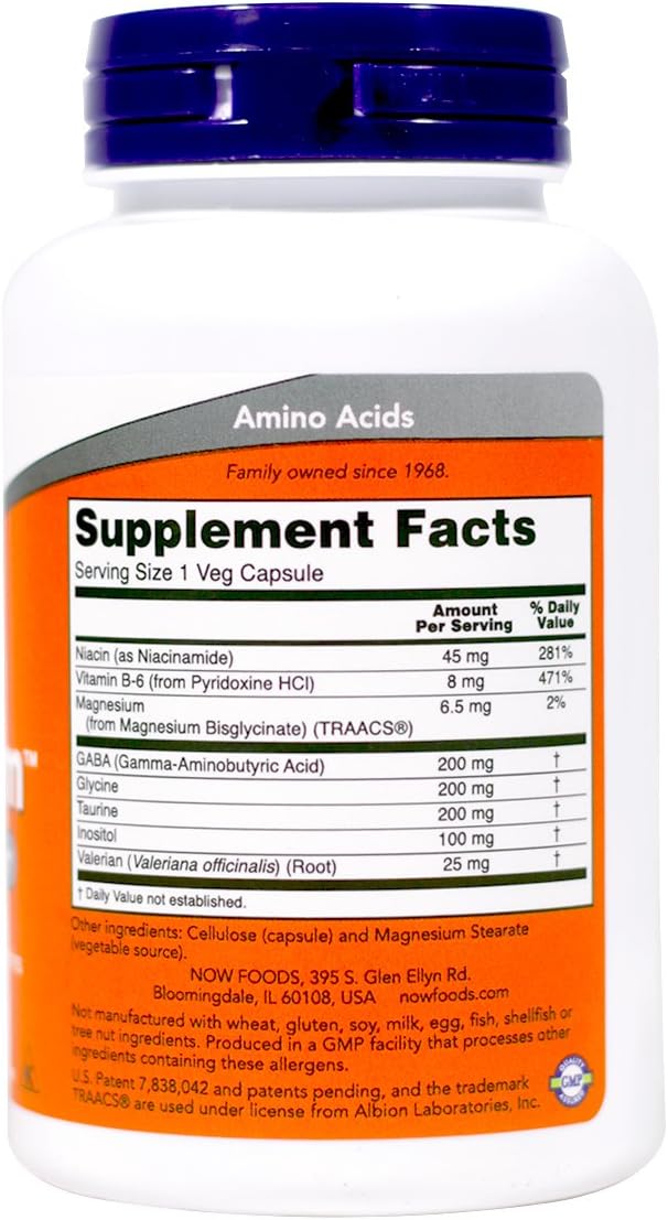 Now Foods True Calm Amino Relaxer 90 Veg Capsules - Twin Pack