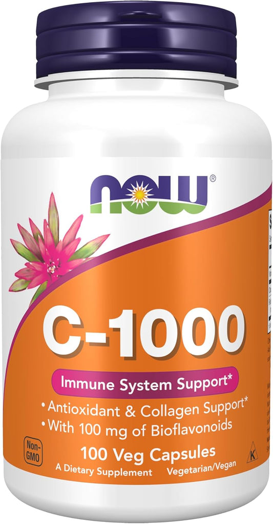 NOW Foods Vitamin C-1,000 with Bioflavonoids - Antioxidant Support, 100 Veg Capsules