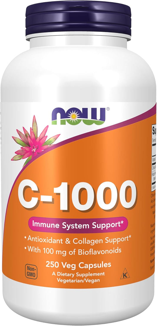 NOW Foods Vitamin C-1,000 with Bioflavonoids - Antioxidant Support, 250 Veg Capsules