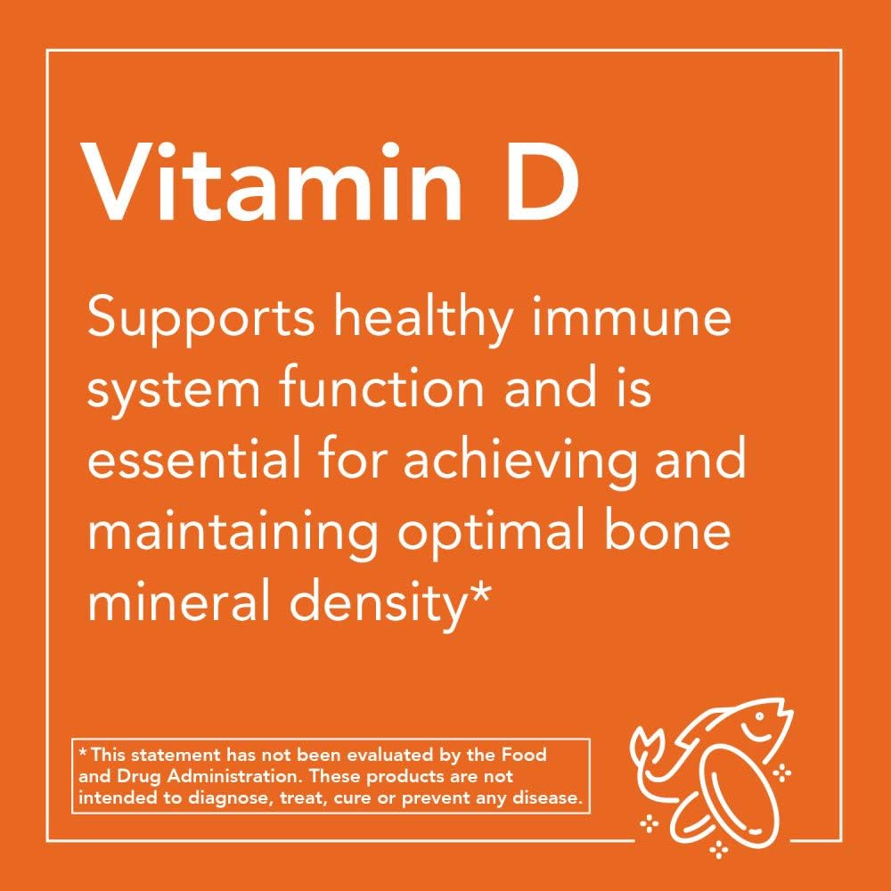 NOW Foods Vitamin D-3 & K-2, 240 Vegetable Capsules (2 Pack)