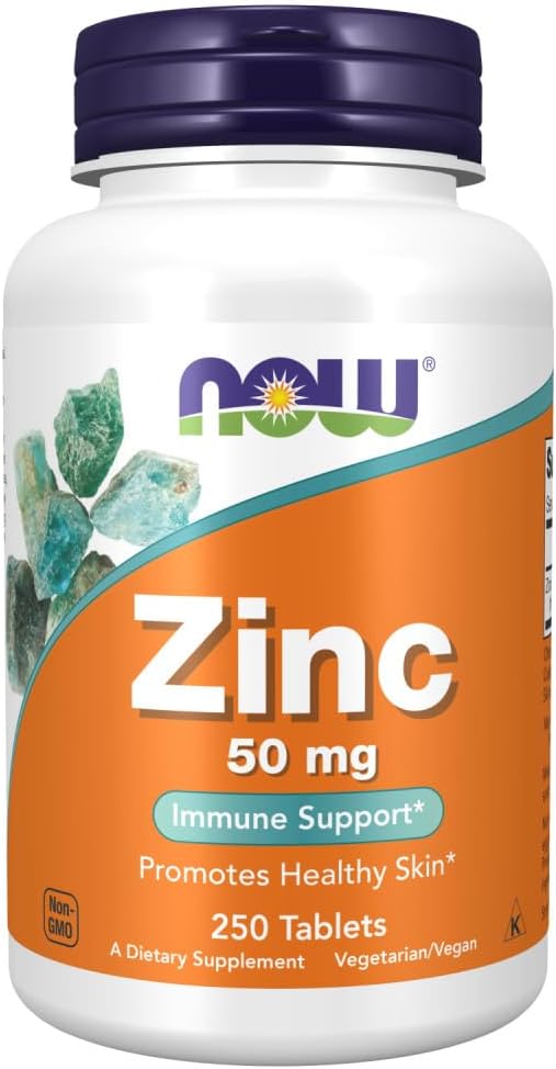 Now Foods Zinc Gluconate Tablets - 250 Count, 405mg, White, Unflavored