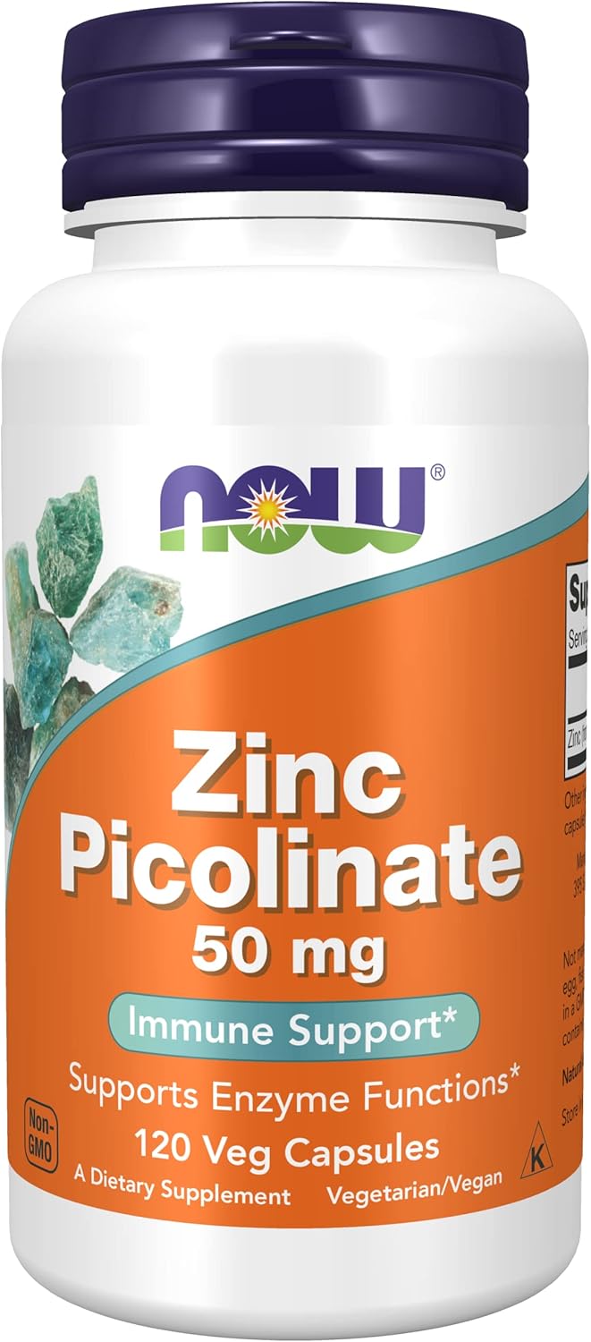 Now Foods Zinc Picolinate Capsules - 120 Count, 50mg - Pack of 2