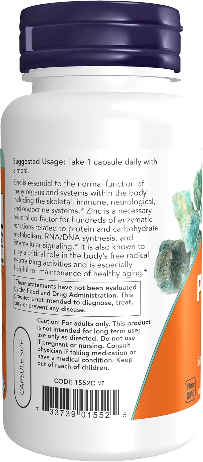 Now Foods Zinc Picolinate Capsules - 120 Count, 50mg - Pack of 2