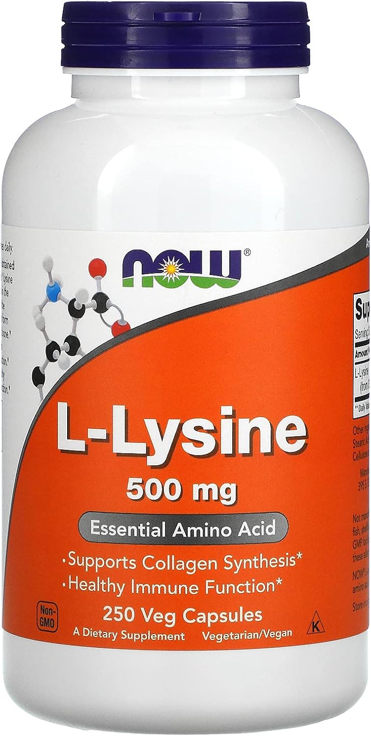 NOW L-Lysine 500mg - 250 Capsules by NOW Foods