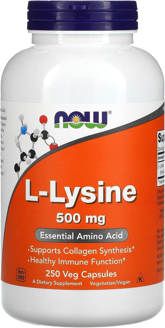 NOW L-Lysine 500mg - 250 Capsules by NOW Foods