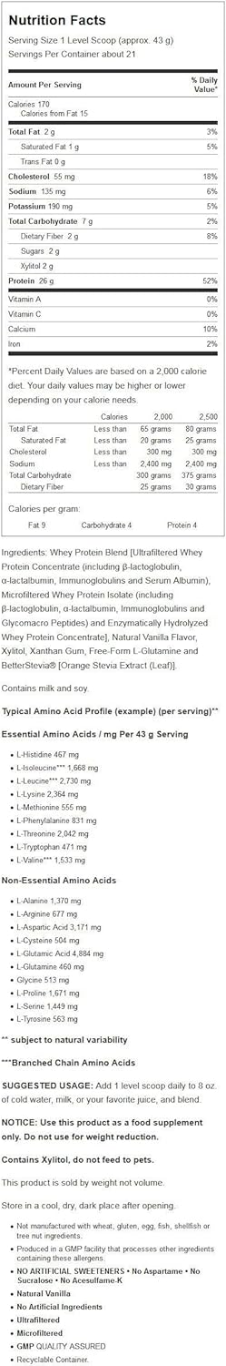 NOW Sports Whey Protein Natural Vanilla 2 lbs - High-Quality Whey Protein Powder