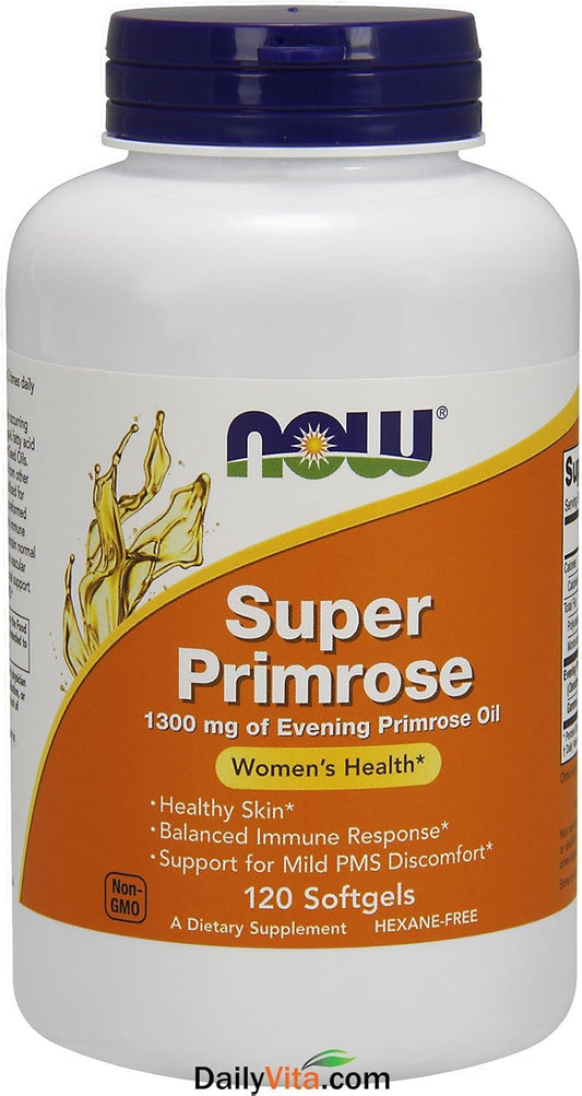 NOW Super Primrose 1300mg Softgels - 120 Count