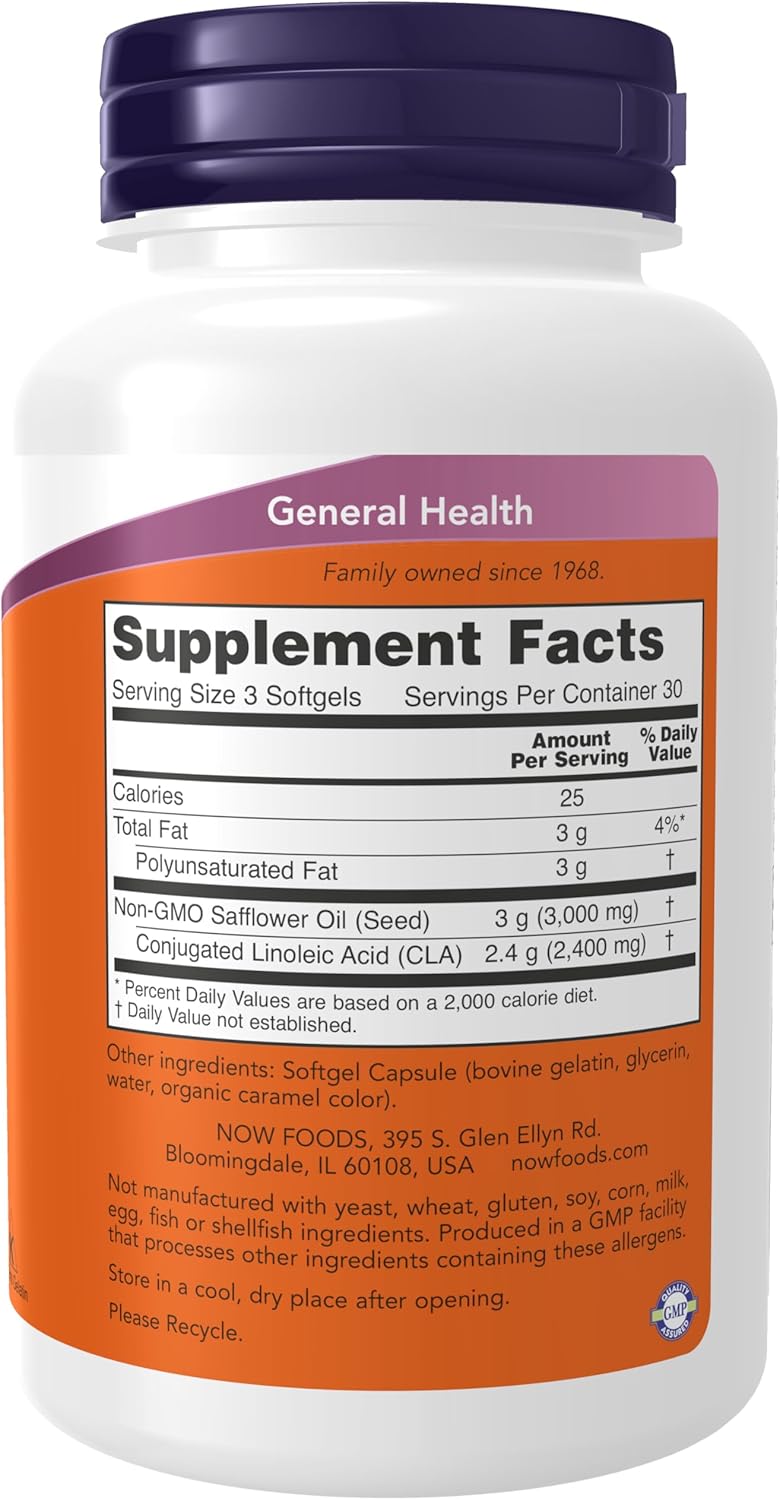 NOW Supplements CLA 800 mg - 90 Softgels, High-Quality Nutritional Oil Supplement by NOW Foods