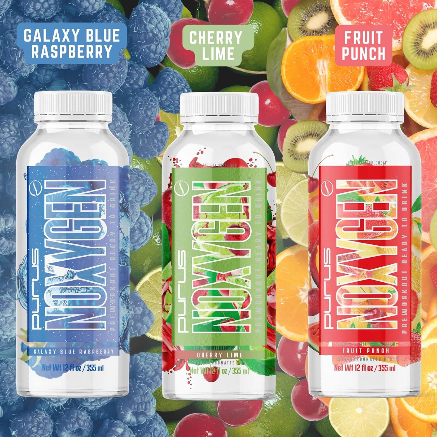 NOXygen Ready To Drink Pre-Workout - Cherry Lime Flavor, 12 Pack - Energy, Pump, & Performance with 6g Citrulline & 0 Sugars