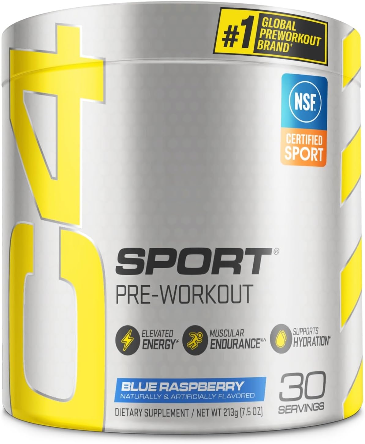 NSF Certified Cellucor C4 Ripped Sport Fruit Punch Pre Workout Powder + Sugar Free Blue Raspberry C4 Sport Energy Powder