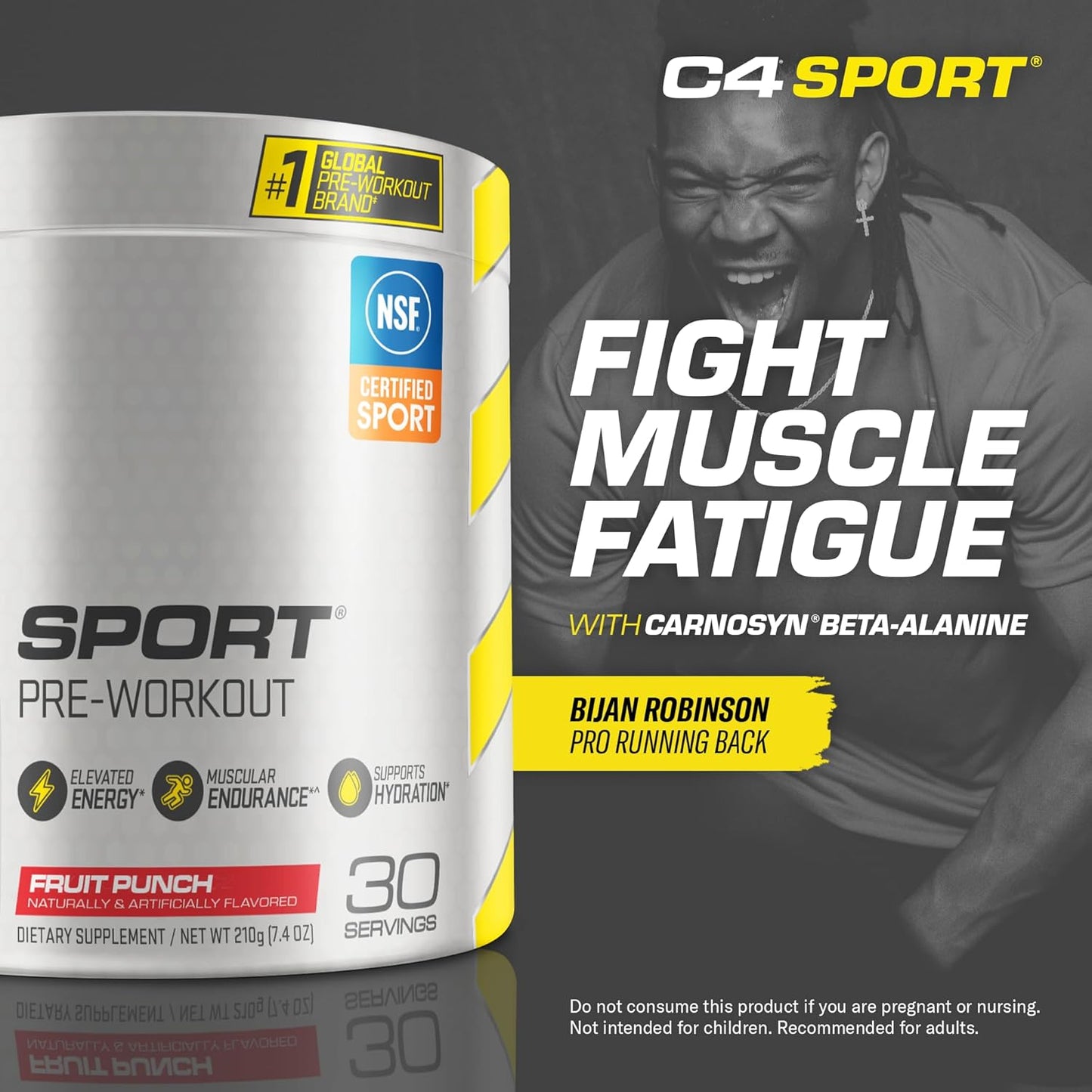 NSF Certified Cellucor C4 Sport Pre Workout Powder in Fruit Punch Flavor - 30 Servings