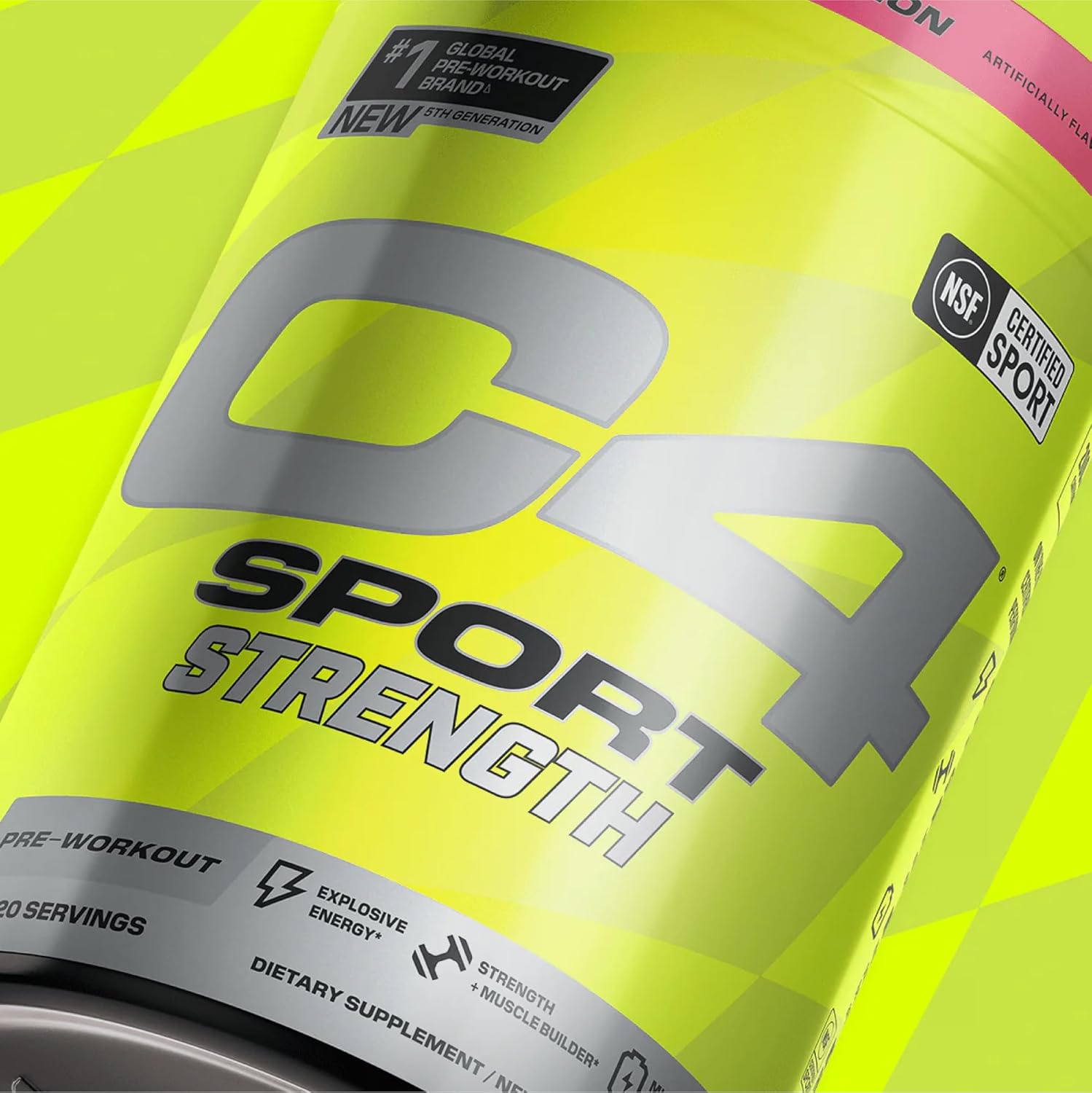 NSF Certified Cellucor C4 Sport Strength Pre Workout Powder - Energy Supplement with Beta-Alanine, Creatine, 200mg Caffeine - Watermelon Flavor, 20 Servings for Men & Women