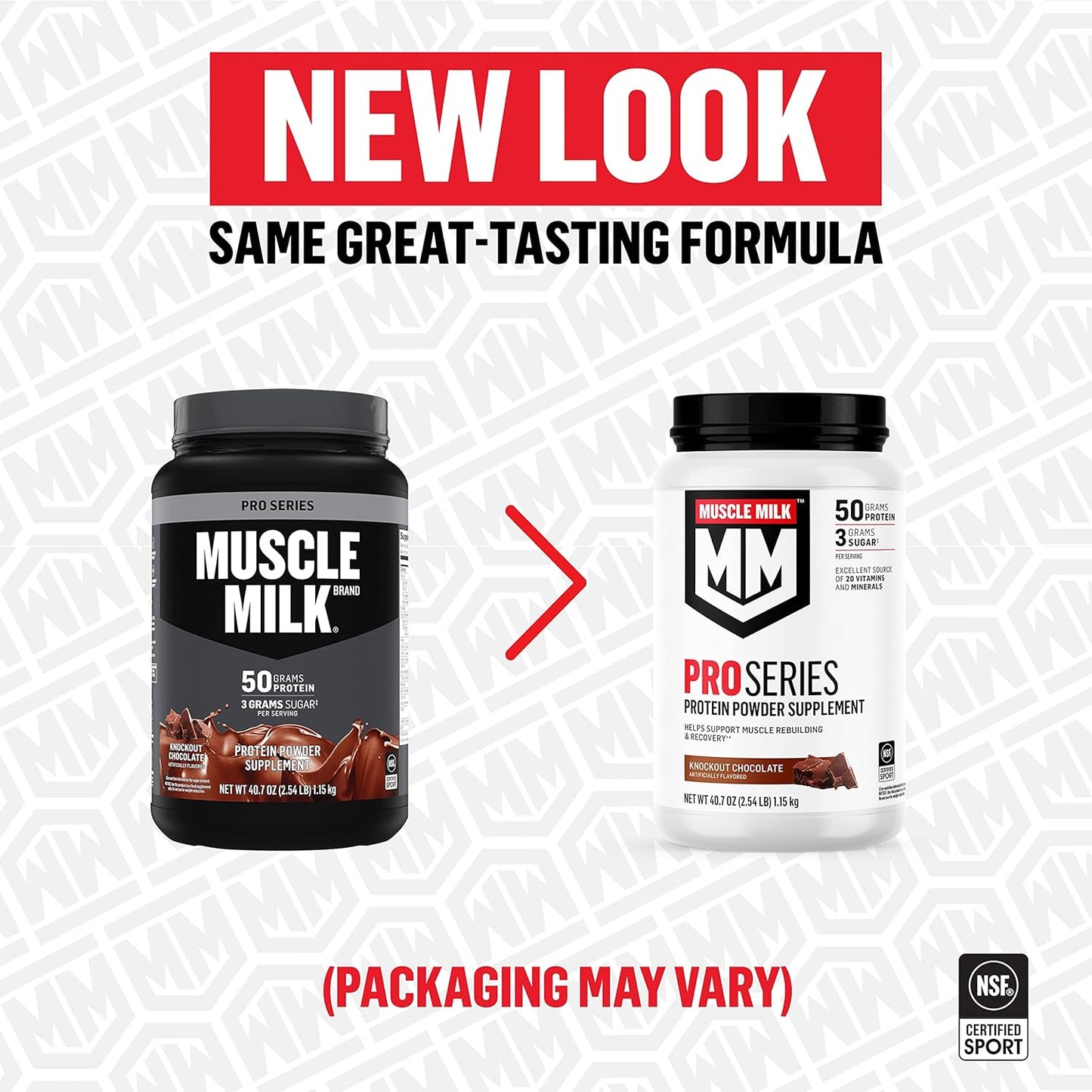 NSF Certified Muscle Milk Pro Series Protein Powder Supplement, Knockout Chocolate, 5lb - 50g Protein, 3g Sugar, 20 Vitamins & Minerals - Ideal for Workout Recovery - 28 Servings