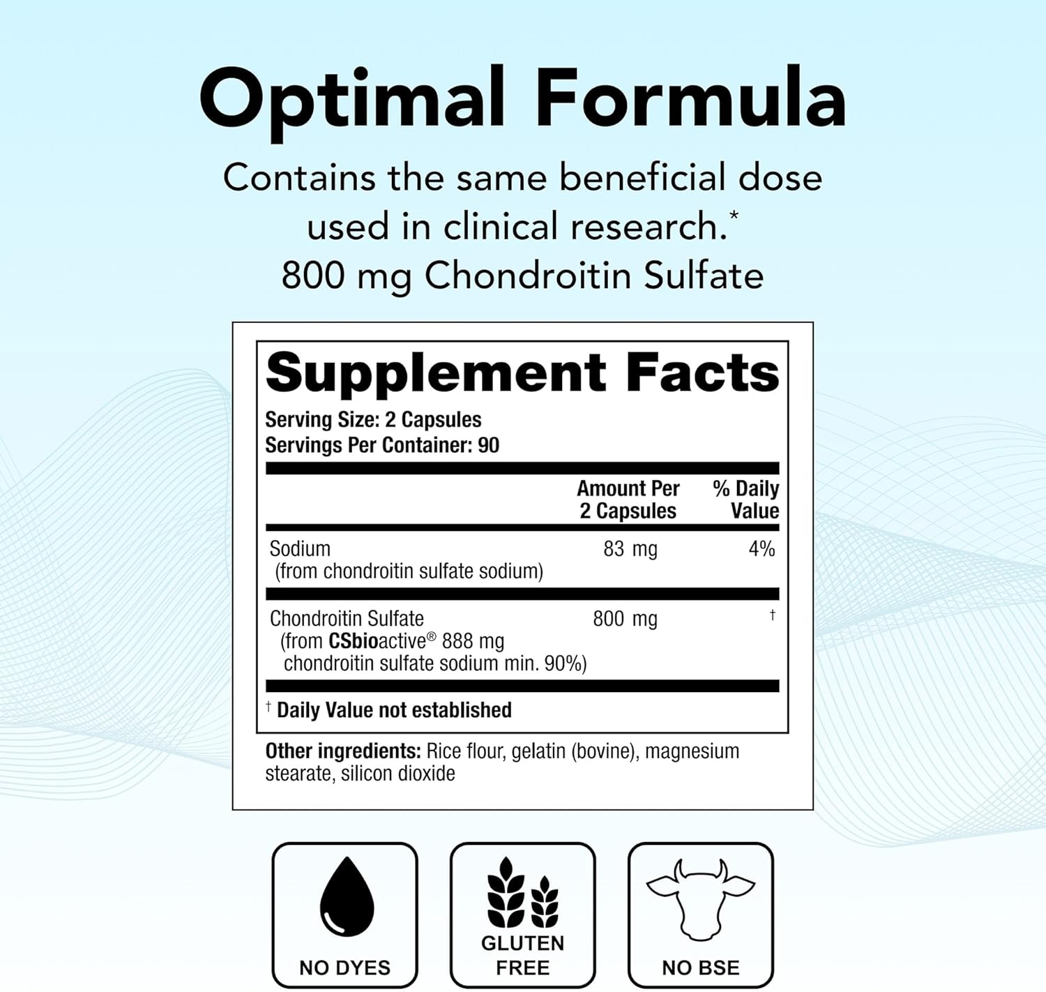 NSF Certified OptiFlex-C Chondroitin Capsules - 90-Day Supply - Joint Support for Women & Men - Promotes Healthy Joint Function and Mobility - 180 Capsules