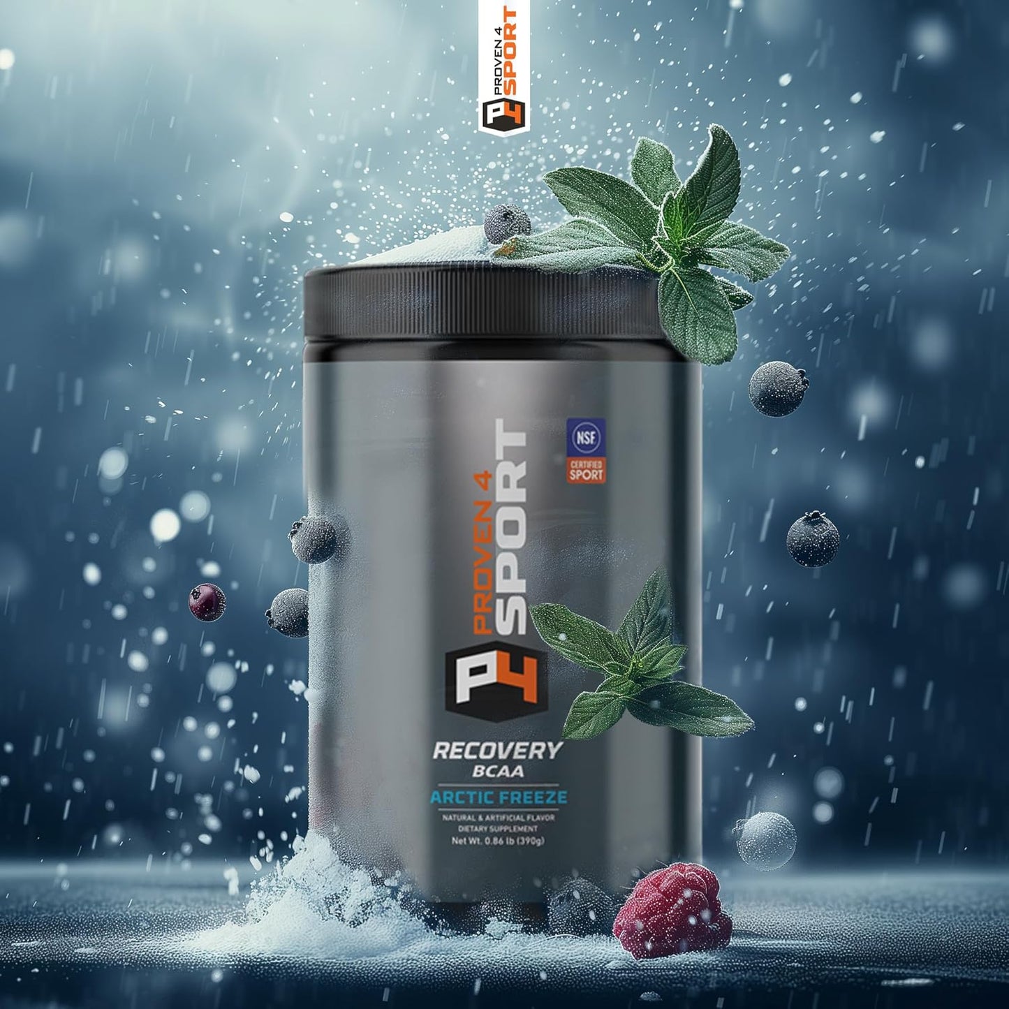 NSF Certified Post-Workout Recovery Powder with BCAAs, Electrolytes, and Amino Acids - Arctic Freeze Flavor - 30 Servings