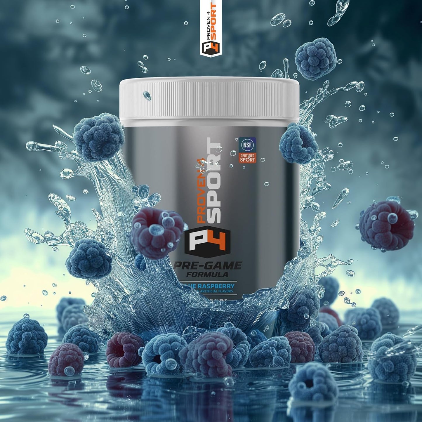 NSF Certified Pre Workout Powder for Men and Women with Creatine, Beta Alanine, and Caffeine - Blue Raspberry Energy Supplement - 30 Servings