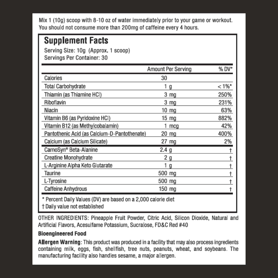NSF Certified Pre-Workout Powder for Men and Women with Creatine, Beta Alanine, and Caffeine - Watermelon Flavor - 30 Servings