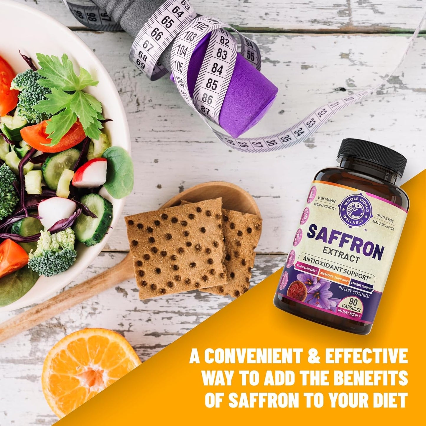 NSF Certified Pure Saffron Extract for Weight, Appetite, Mood & Memory Support - 45-Day Supply for Men & Women