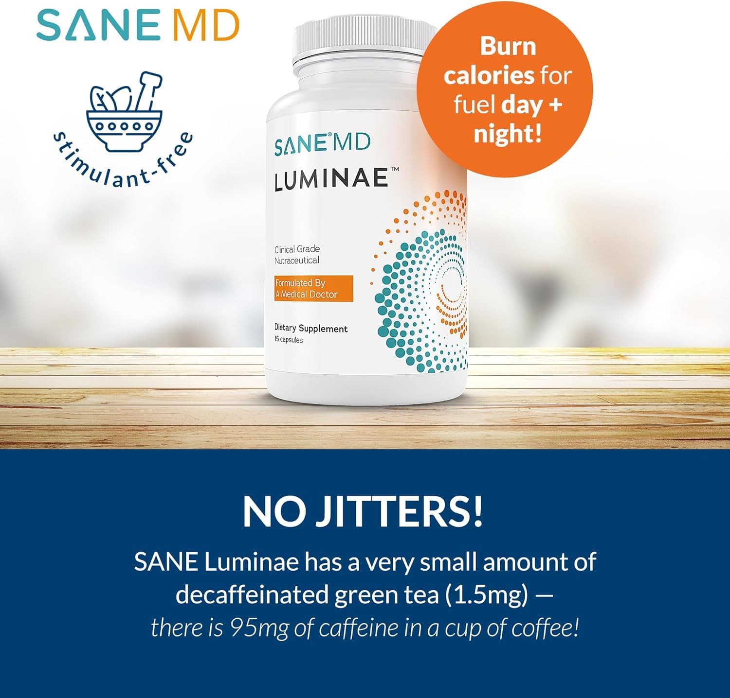 NSF Certified Sane MD Luminae 7-Keto DHEA Supplement - Speed Up Weight Loss Safely with 15 Count Pills for Women and Men
