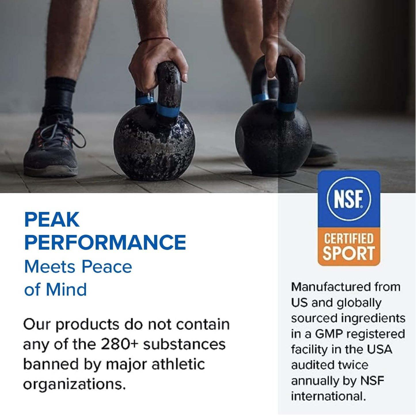 NSF Certified Sport Creatine Monohydrate Powder for Muscle Recovery and Strength - 1 lb / 90 Servings