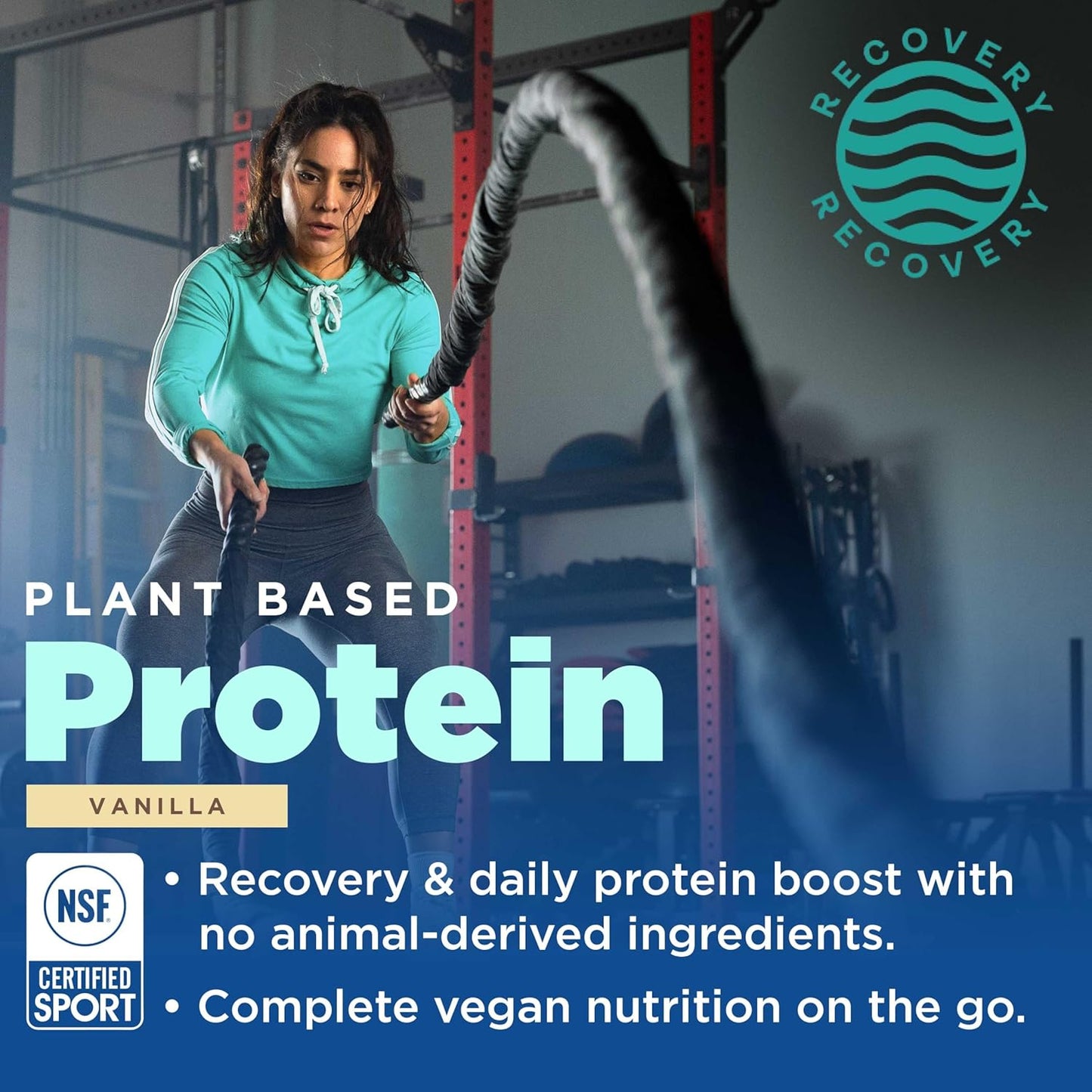 NSF Sport Certified Chocolate Vegan Protein Powder - 28.2 oz Meal Replacement for Daily Nutritional Boost, Lactose Free