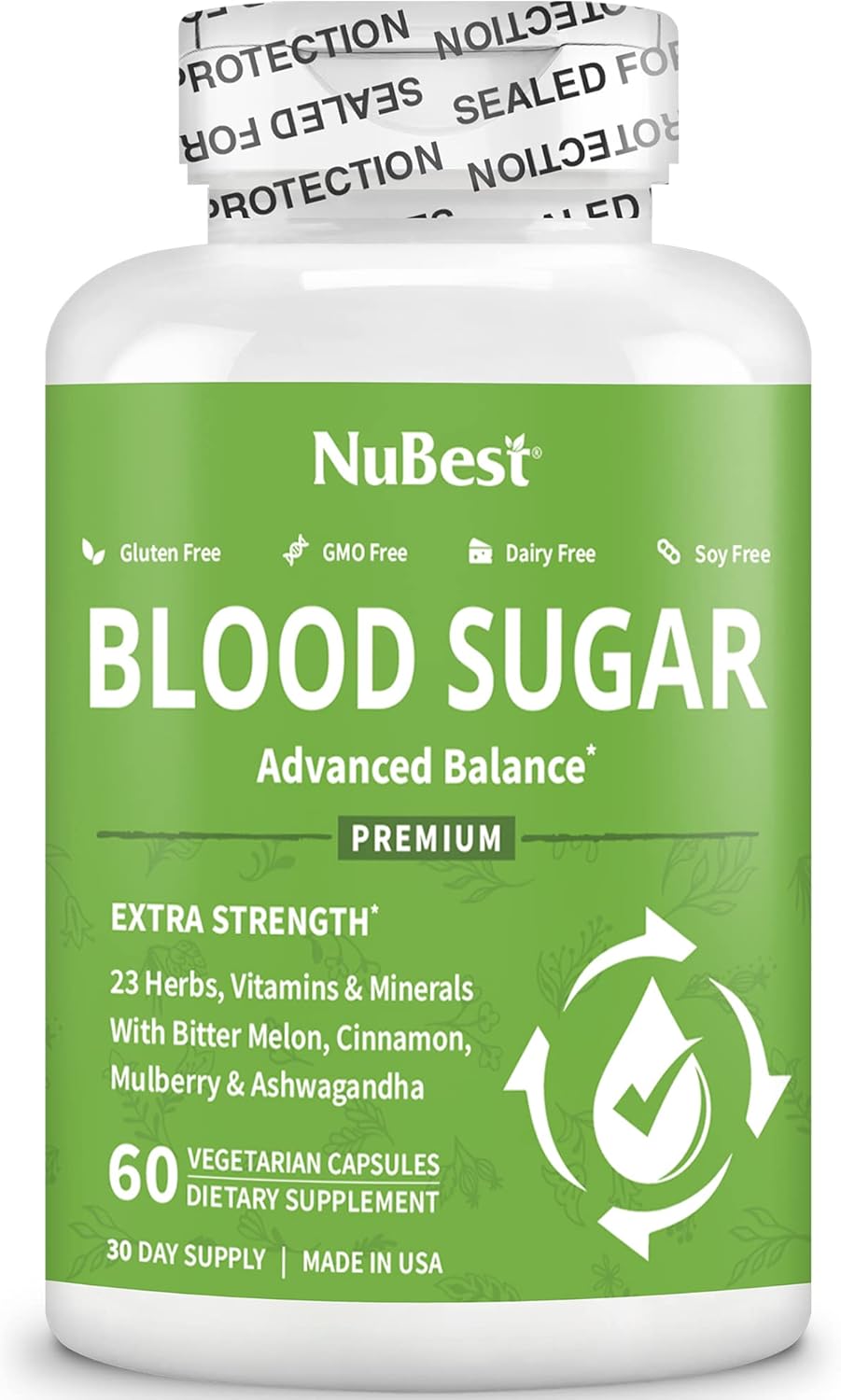 NuBest BS Support - Enhanced Blend with Bitter Melon, Ashwagandha, Cinnamon, Chromium, Magnesium, Vitamins, Alpha Lipoic Acid, Cayenne Pepper - Pack of 3