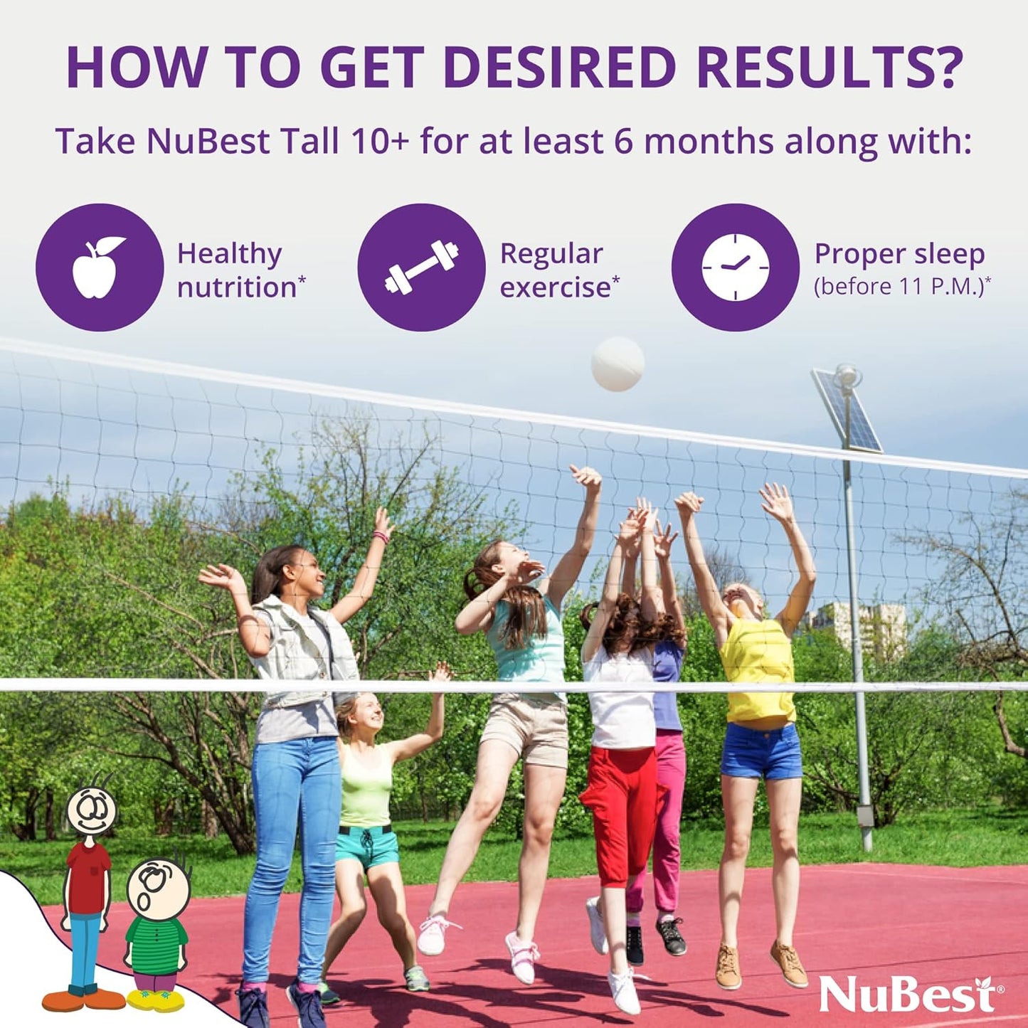 NuBest Tall 10+ Bone Strength Formula for Kids - Immunity Boost with Calcium, Vitamin D3, K2, and Multivitamins - 60 Capsules