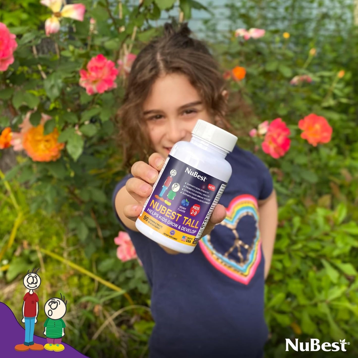 NuBest Tall Kids Vitamins for Age 2-9 - 90 Chewable Berry Tablets - Supports Bone Strength and Immunity - Animal Shapes - Pack of 3