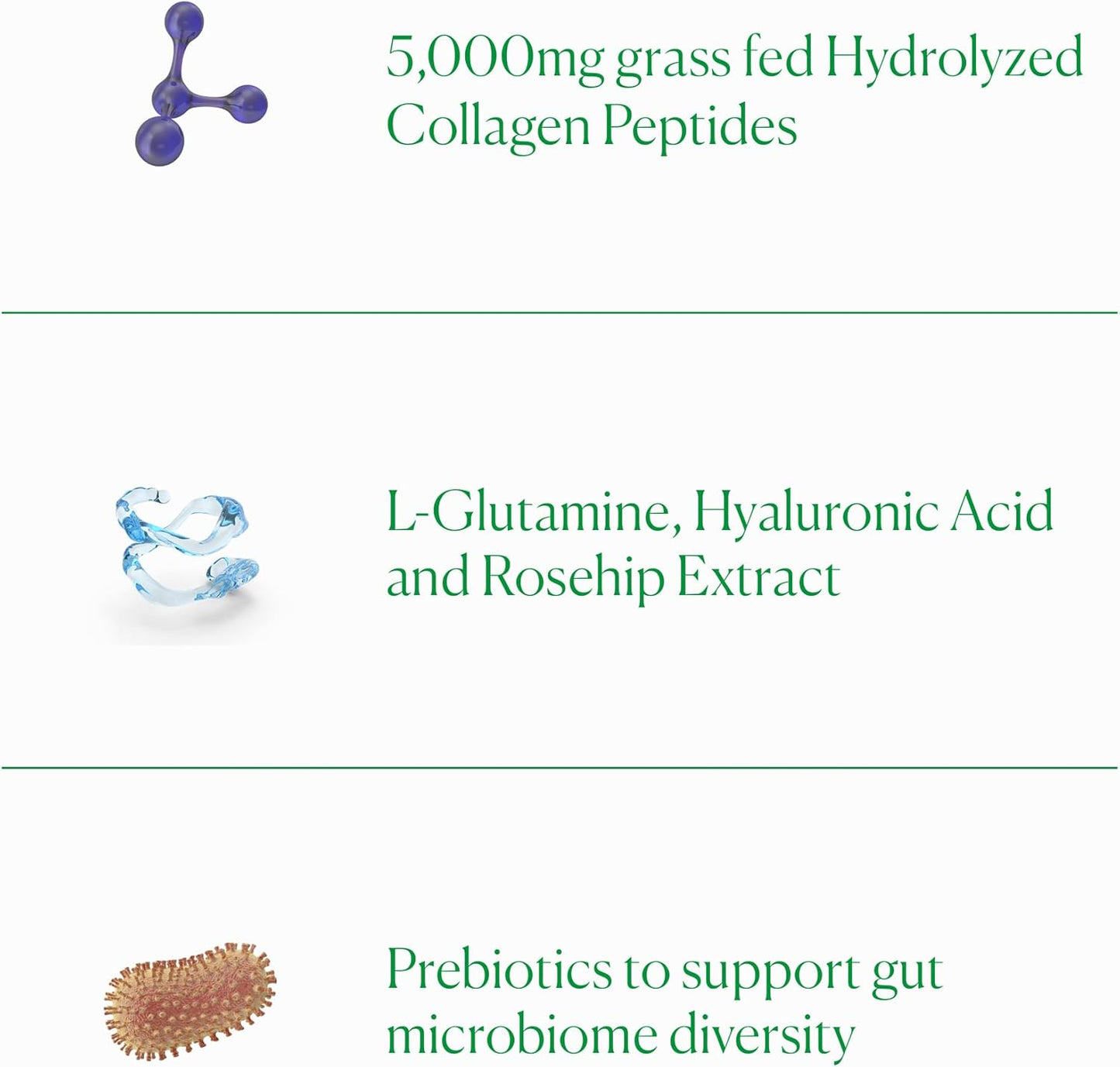 Nue Co. Collagen Gut Barrier+ Supplement with Hyaluronic Acid & Prebiotic for Skin Health - 200g