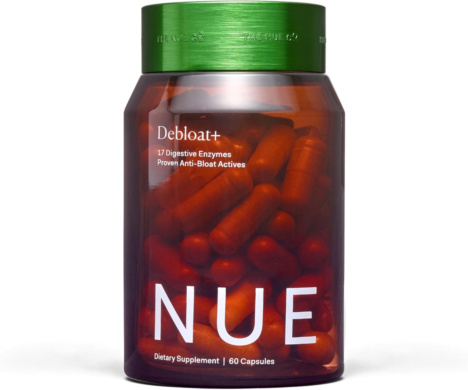 Nue Co. DEBLOAT+ Supplement: Relieves Bloating, Gas, Abdominal Pain, Boosts Immunity, Gut Health, Vegan, Gluten-Free - 60 Capsules