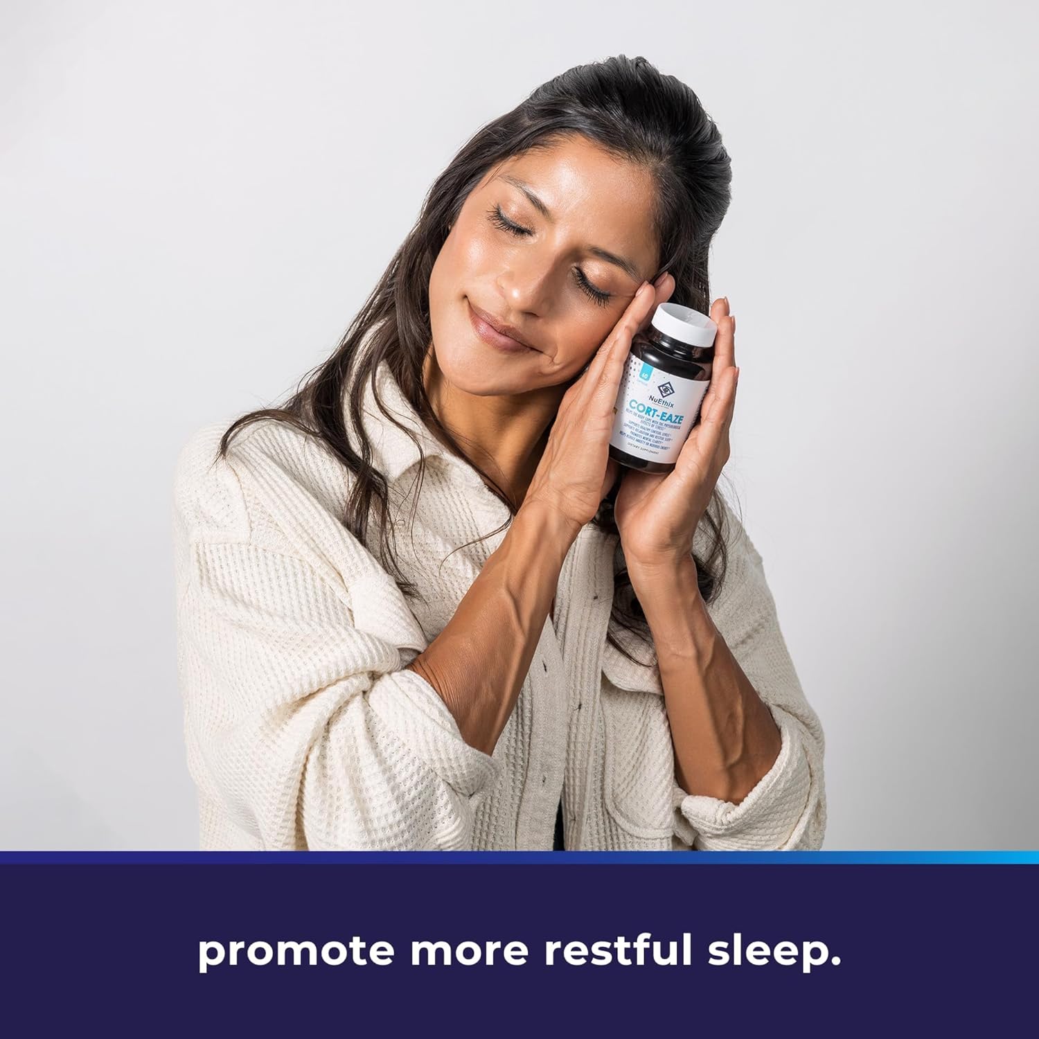 NuEthix Formulations Cort-Eaze Capsules - Cortisol Supplement with Ashwagandha, L-Theanine & Rhodiola Rosea for Relaxation and Deep Sleep - 60 Capsules