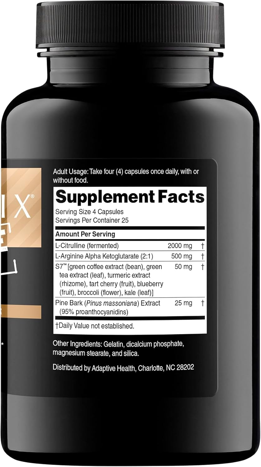 Nugenix Nitric Oxide Booster Supplement - Enhanced Blood Flow Formula with L-Arginine, L-Citrulline, and Pine Bark Extract - 200 Capsules