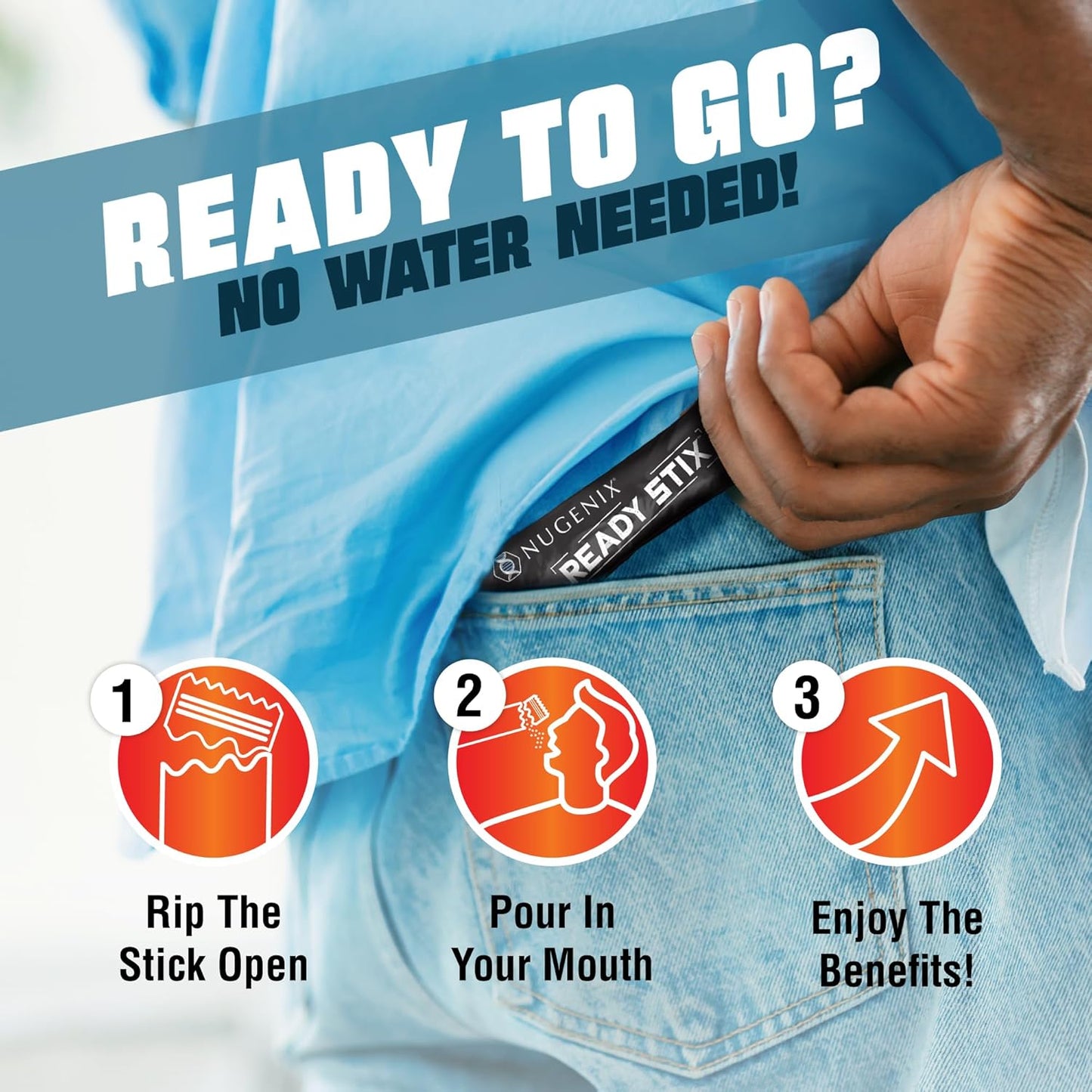 Nugenix Ready Stix: Boost Nitric Oxide, Enhance Vitality & Drive - 14ct Men's Supplement