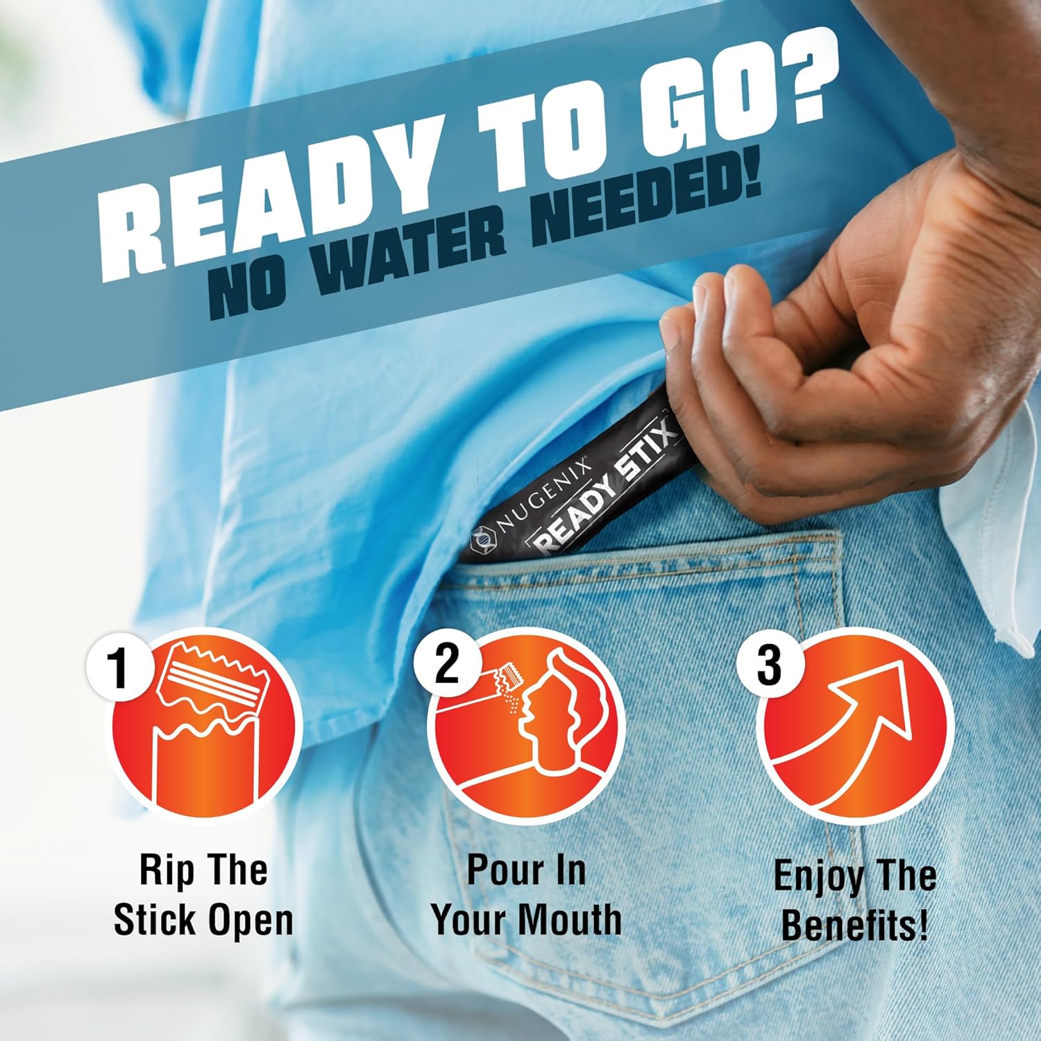 Nugenix Ready Stix: Boost Nitric Oxide, Enhance Vitality & Drive - 14ct Men's Supplement