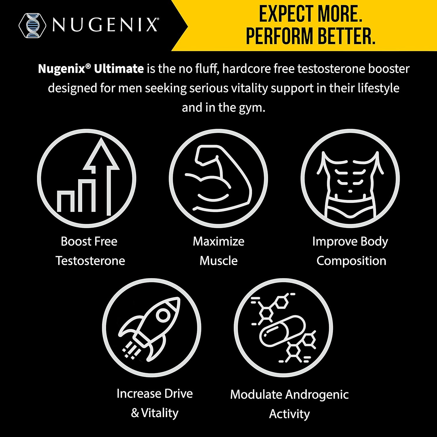 Nugenix Ultimate Free Strength & Stamina Enhancer - 240 Capsules for Men's Health and Performance