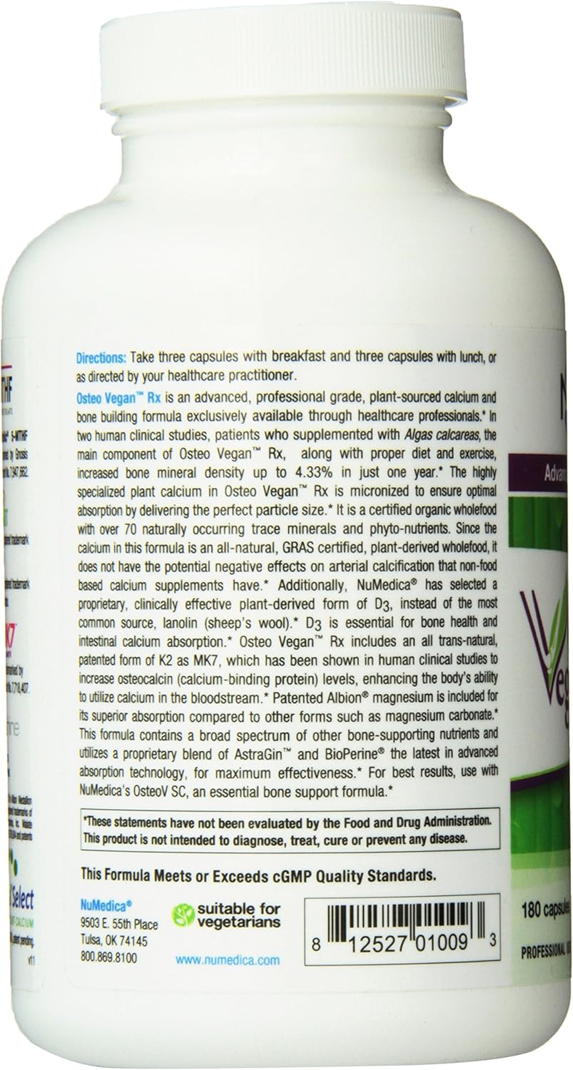 NuMedica Osteo Vegan Rx Capsules - 180 Count from AZZUTORK