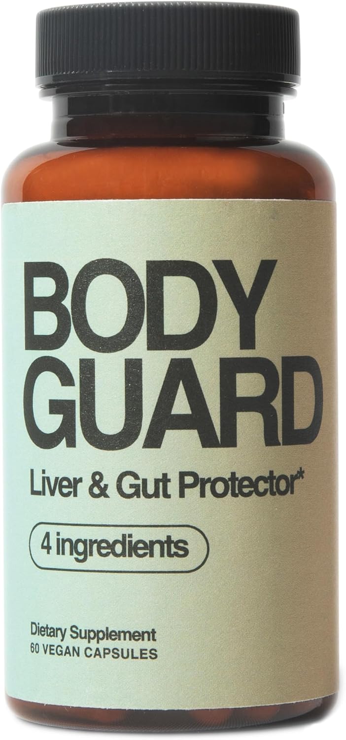 Nunchi Bodyguard Liver & Gut Protector Supplement - Antioxidant & Hangover Aid - Asian Glow Support - Gluten Free - USA Made - 60 Vegan Capsules