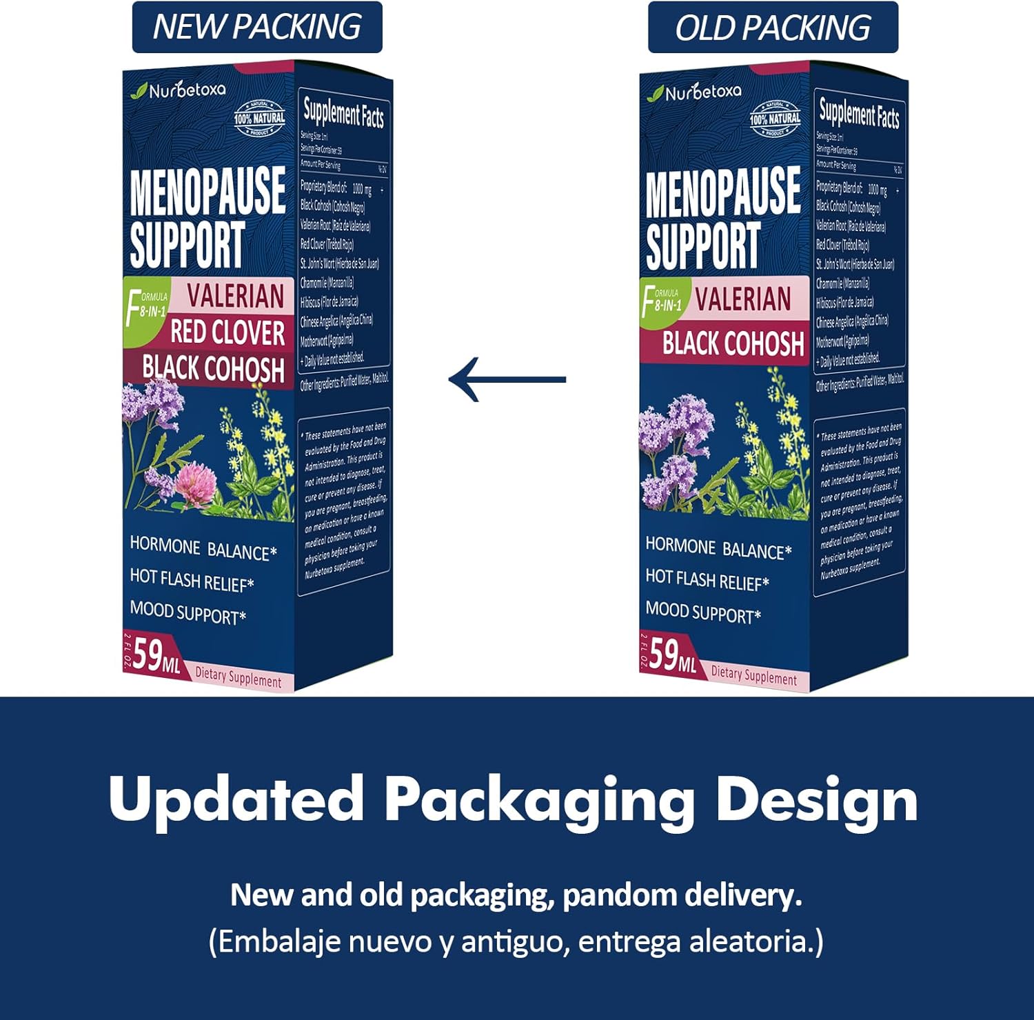 Nurbetoxa Black Cohosh Menopause Support Drops for Women, Natural Hormone Estrogens, 60-Day Strength | Hair, Skin & Nails Health, 4Fl Oz