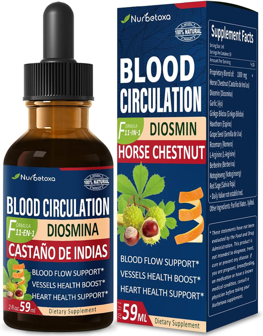 Nurbetoxa Horse Chestnut Extract Liquid Drops for Circulation & Heart Health - 2 oz Bottle
