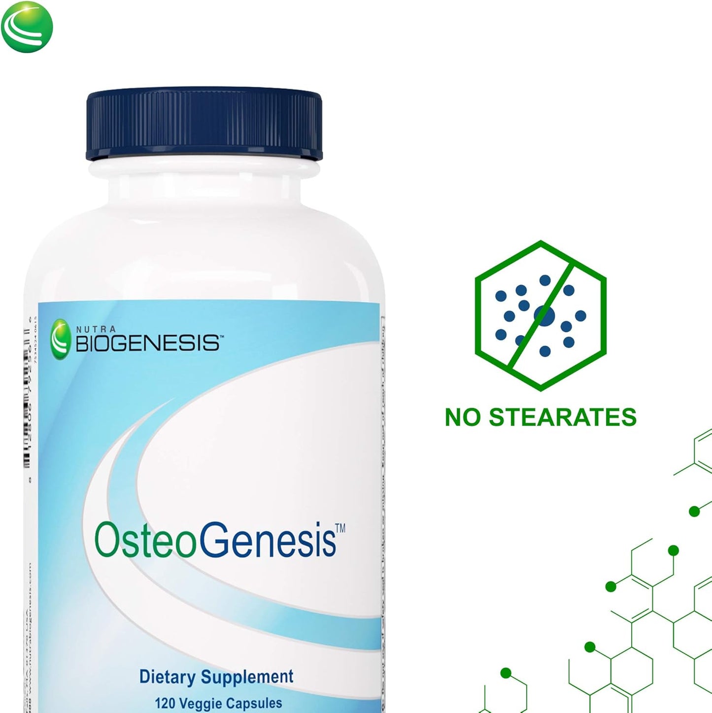 Nutra BioGenesis Osteogenesis Supplement - 120 Capsules for Bone Strength - Calcium, Magnesium, Vitamin D, and K