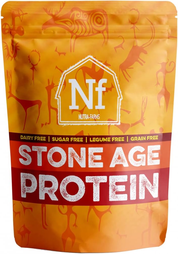 Nutra Farms Stone Age Protein Powder - Gluten-Free Egg White Protein - Dairy & Sugar Free - Chocolate Flavor - 2 lbs