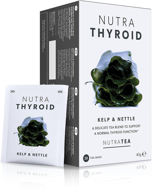 Nutra Tea Thyroid Support Herbal Tea - Boost Metabolism & Thyroid Function - 80 Tea Bags - Nutrathyroid - 2 Pack