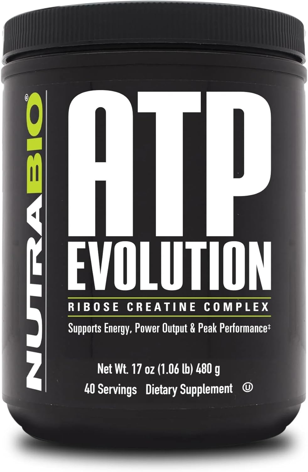 NutraBio ATP Evolution Powder for Muscle Recovery - 500g, 40 Servings